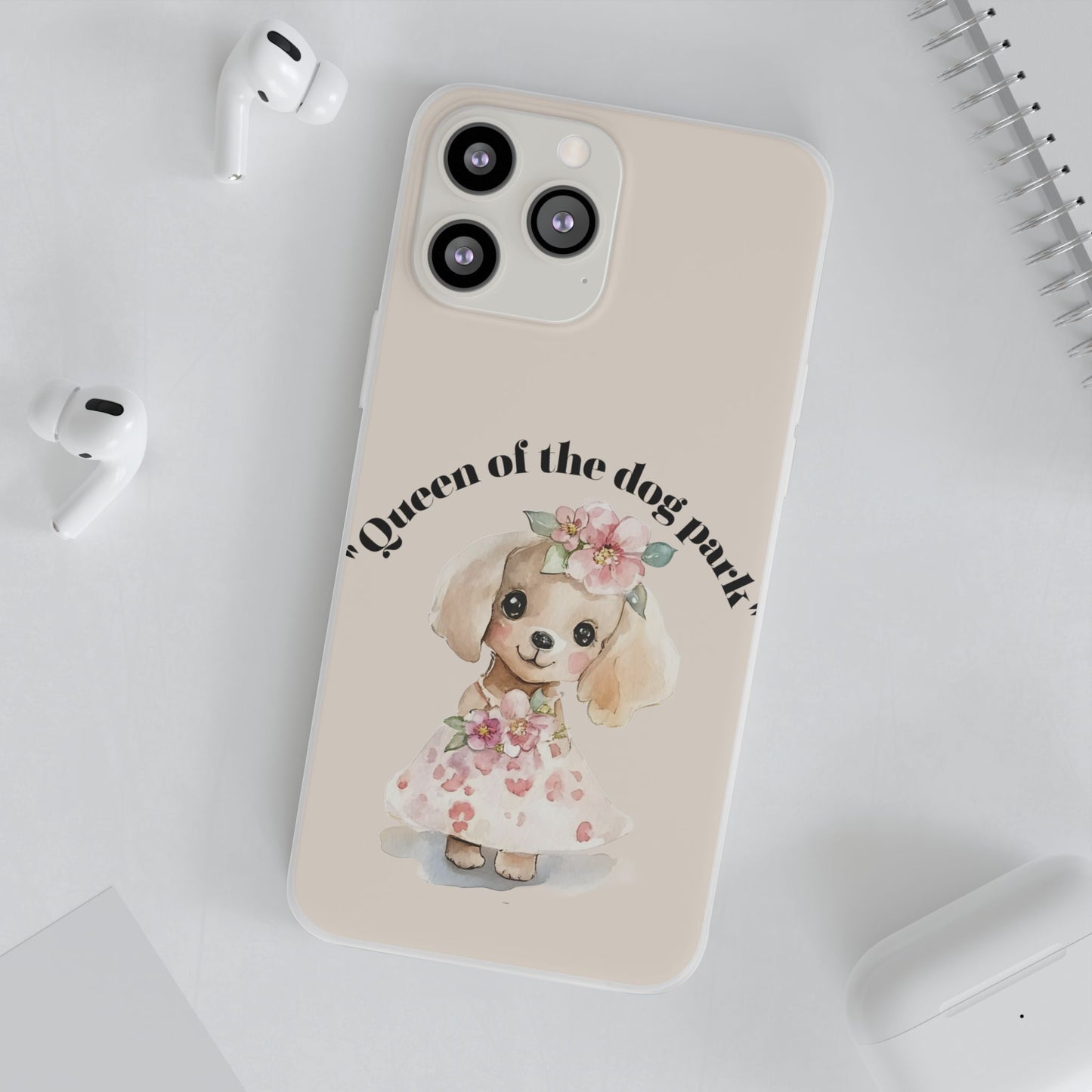 Cute Dog Park Flexi Case - 'Queen of the Dog Park', Protective Phone Cover for Dog Lovers, Pet Gift, Dog Mom Accessory, Custom Phone Case