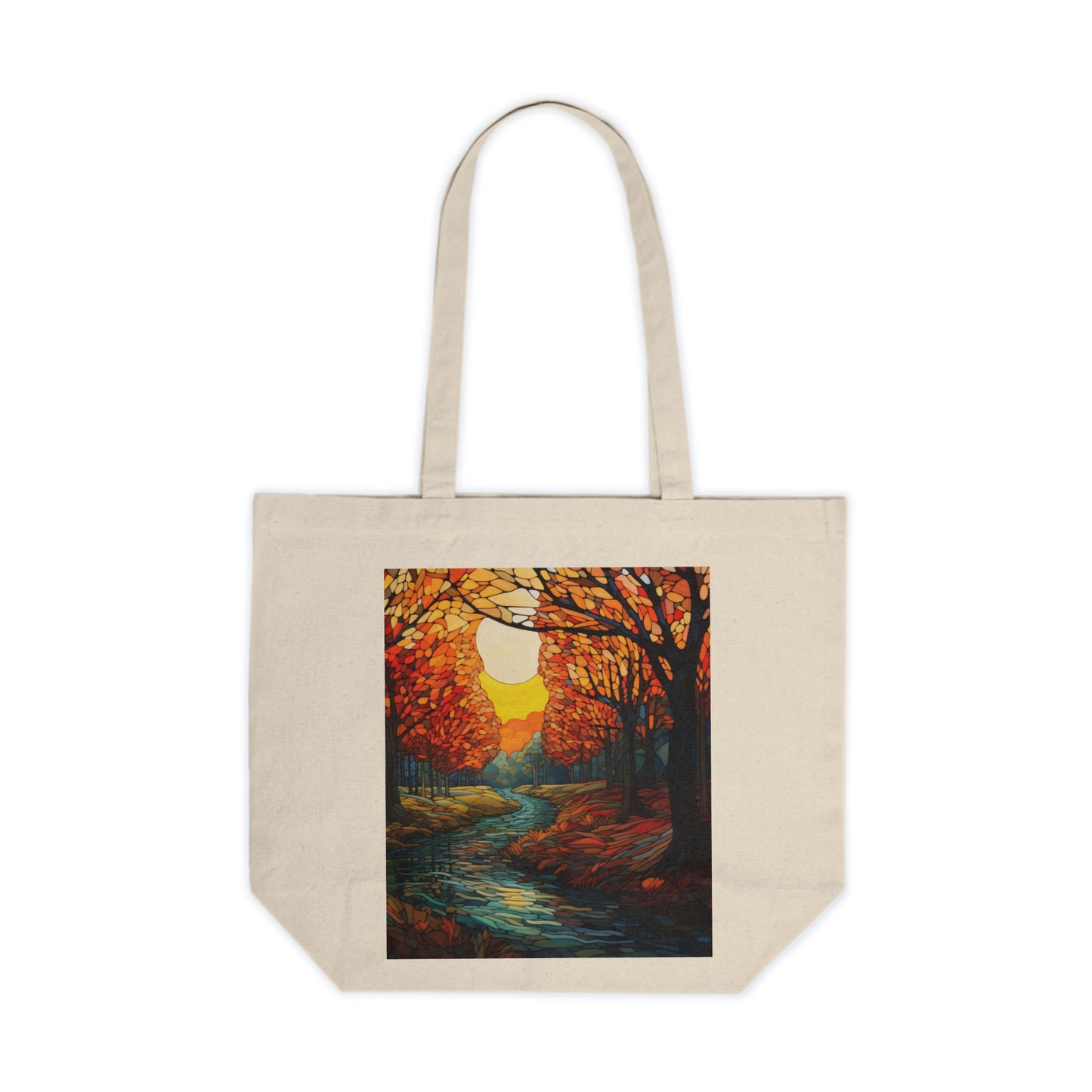 Autumn Scene Canvas Tote Bag, Fall Shopping Tote, Eco-Friendly Grocery Bag, Artistic Beach Bag, Gift for Nature Lovers, Shipped from Canada