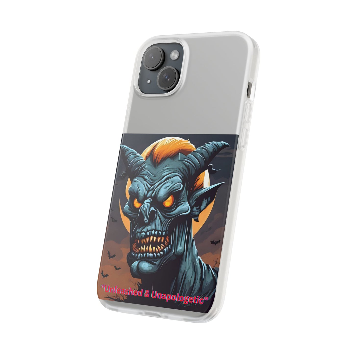 Scary Demon Art Flexi Case, Phone Cover for Halloween, Gift for Horror Lovers, Unapologetic Design, Trendy Cell Phone Protector