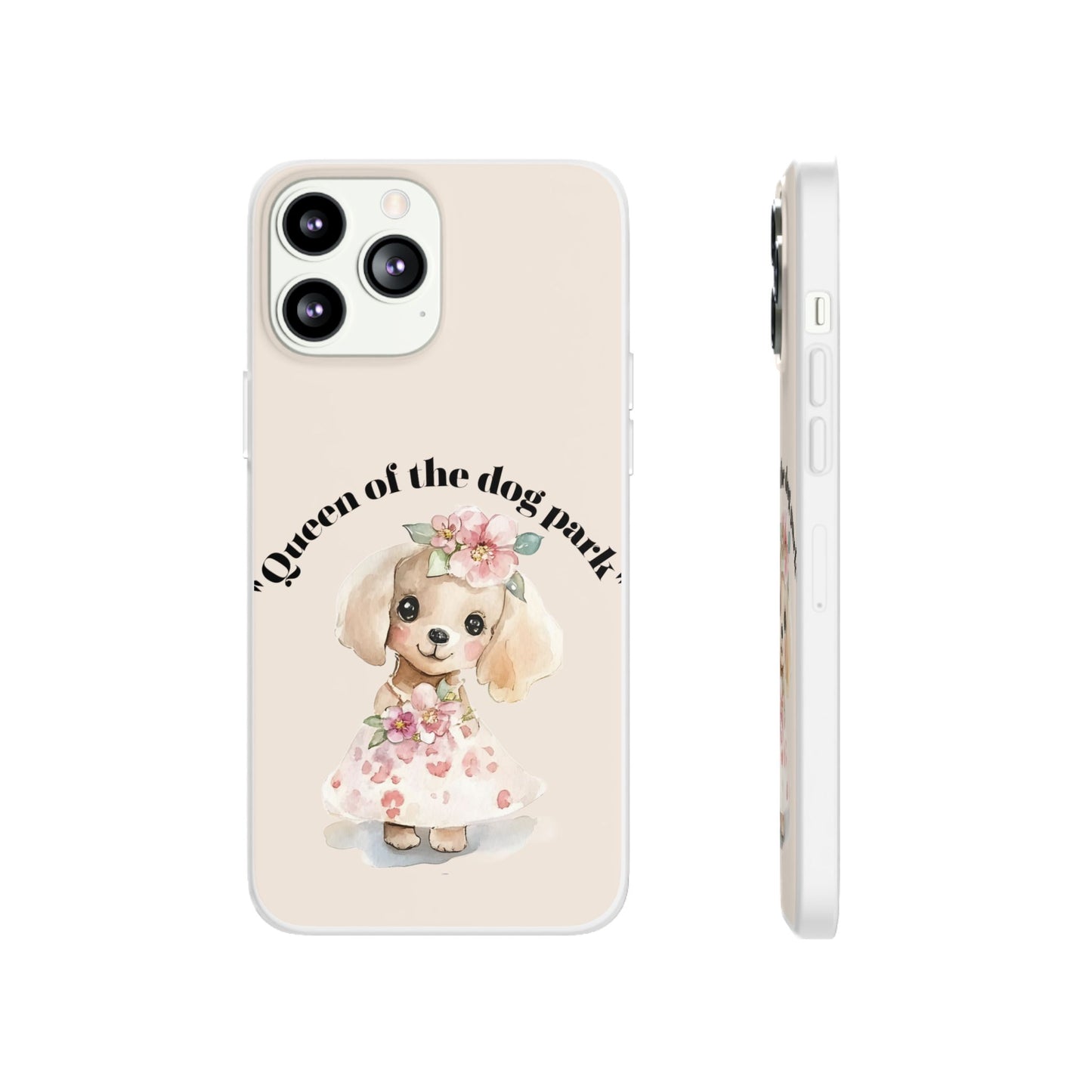 Cute Dog Park Flexi Case - 'Queen of the Dog Park', Protective Phone Cover for Dog Lovers, Pet Gift, Dog Mom Accessory, Custom Phone Case