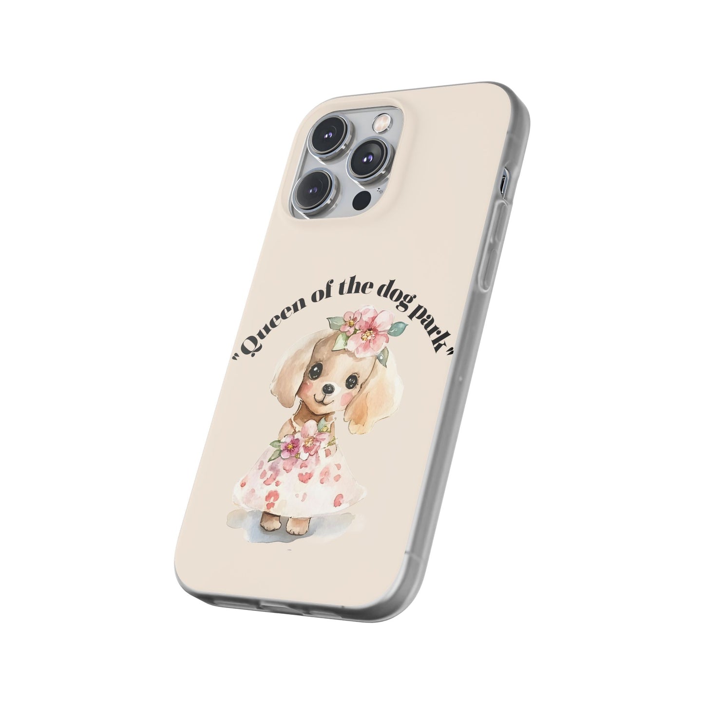Cute Dog Park Flexi Case - 'Queen of the Dog Park', Protective Phone Cover for Dog Lovers, Pet Gift, Dog Mom Accessory, Custom Phone Case