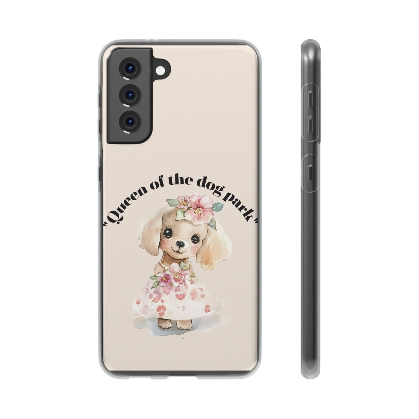 Cute Dog Park Flexi Case - 'Queen of the Dog Park', Protective Phone Cover for Dog Lovers, Pet Gift, Dog Mom Accessory, Custom Phone Case