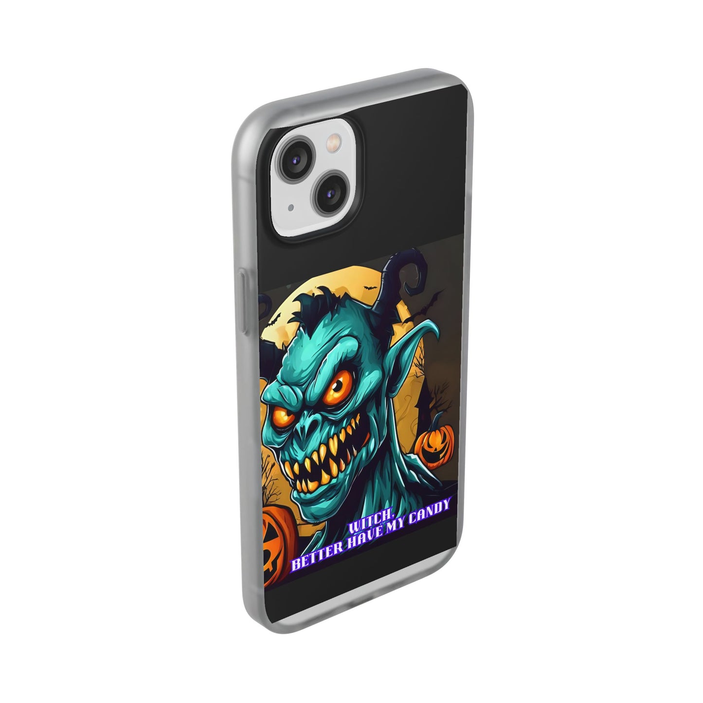 Halloween Monster Flexi Case - Fun Phone Cover, Witch Candy Design, Halloween Gift, Spooky Phone Accessory, Cute Monster Case
