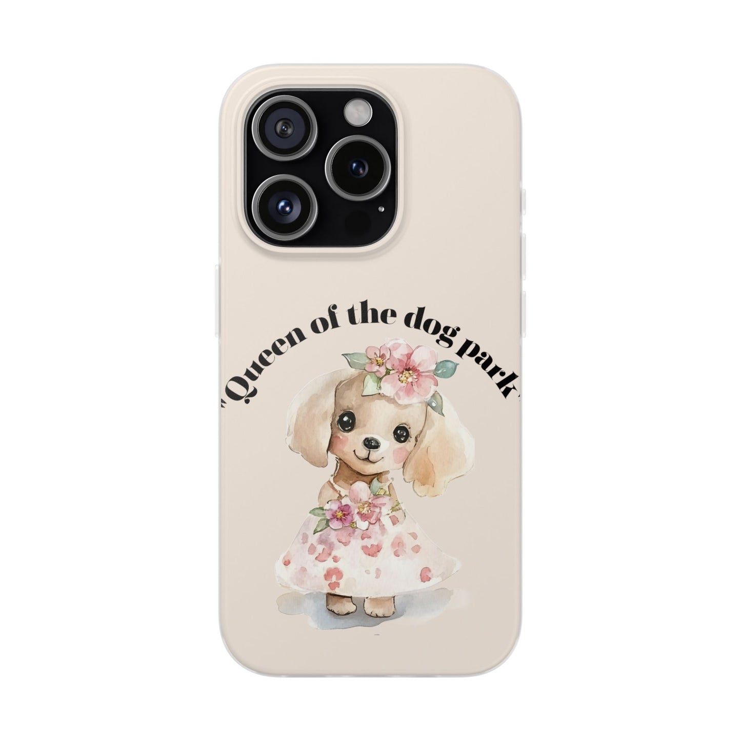 Cute Dog Park Flexi Case - 'Queen of the Dog Park', Protective Phone Cover for Dog Lovers, Pet Gift, Dog Mom Accessory, Custom Phone Case