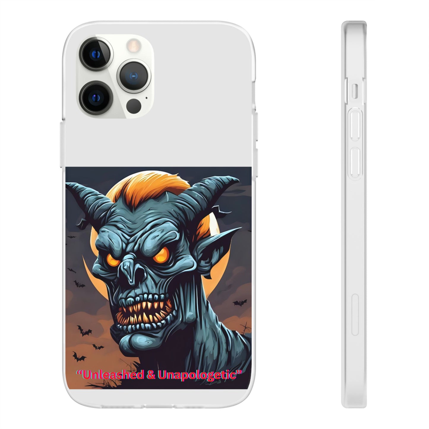 Scary Demon Art Flexi Case, Phone Cover for Halloween, Gift for Horror Lovers, Unapologetic Design, Trendy Cell Phone Protector