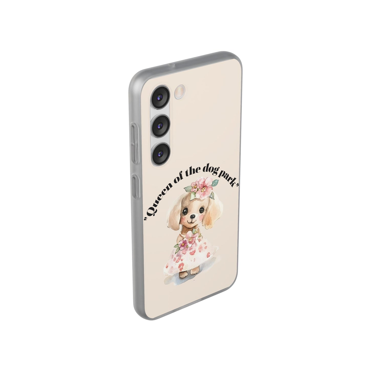 Cute Dog Park Flexi Case - 'Queen of the Dog Park', Protective Phone Cover for Dog Lovers, Pet Gift, Dog Mom Accessory, Custom Phone Case