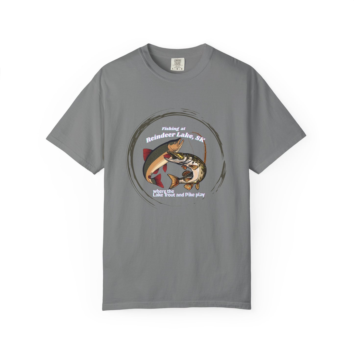 Reindeer Lake Fishing Adventure T-Shirt, Lake Trout and Pike Casual Wear, Outdoor Enthusiast Gift, Fishing Lover Apparel, Printed in Canada