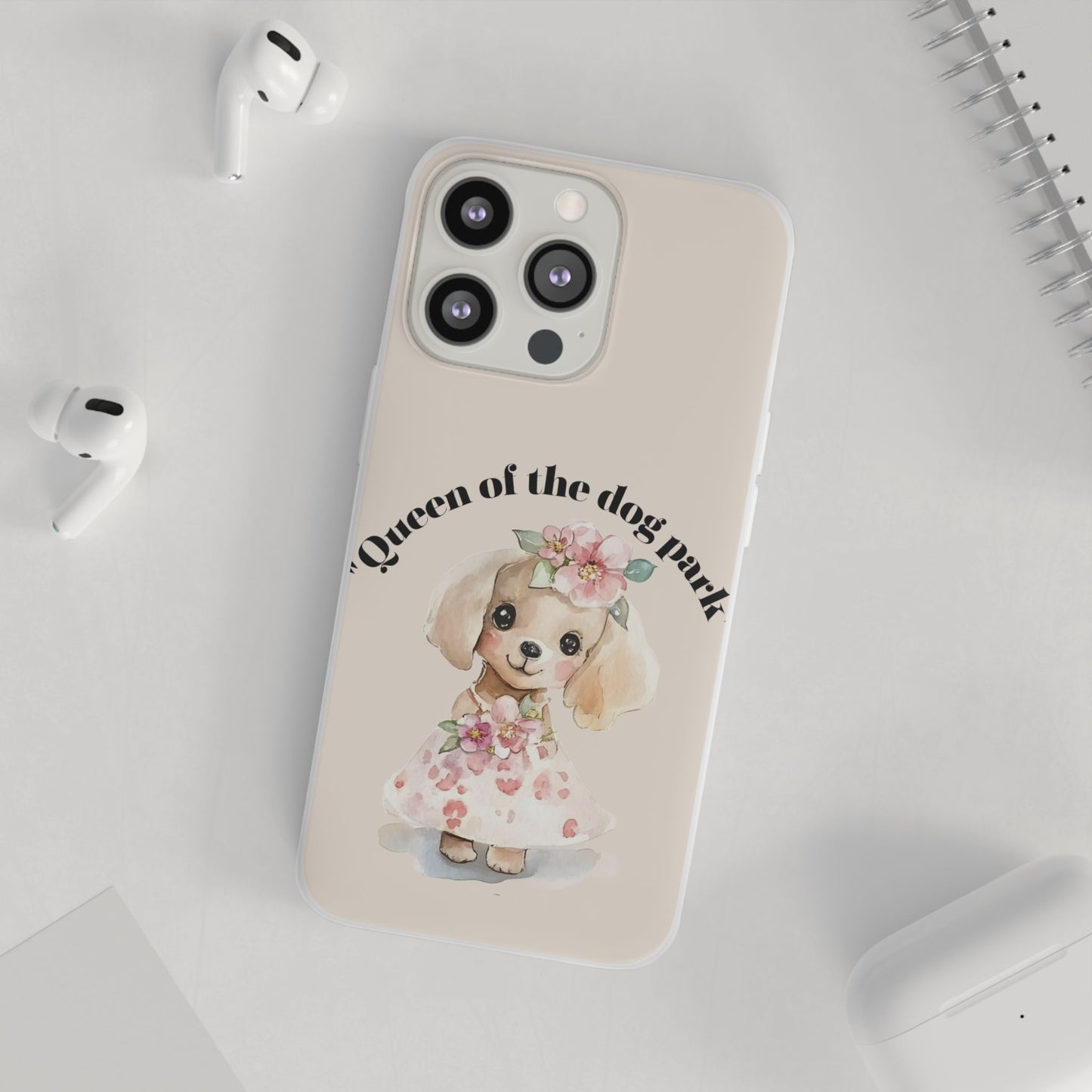 Cute Dog Park Flexi Case - 'Queen of the Dog Park', Protective Phone Cover for Dog Lovers, Pet Gift, Dog Mom Accessory, Custom Phone Case