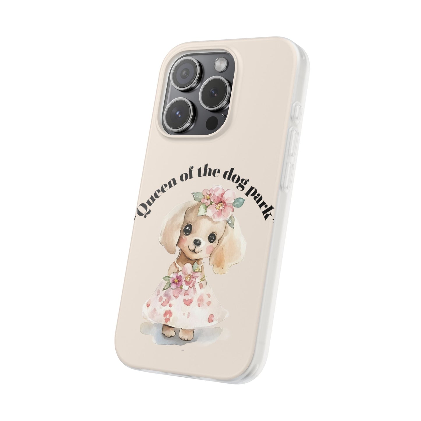Cute Dog Park Flexi Case - 'Queen of the Dog Park', Protective Phone Cover for Dog Lovers, Pet Gift, Dog Mom Accessory, Custom Phone Case