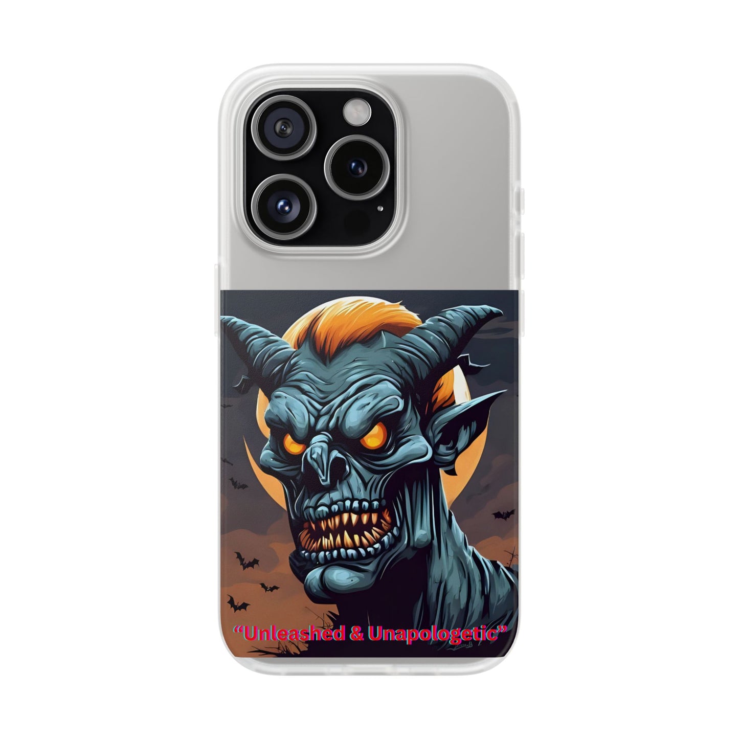 Scary Demon Art Flexi Case, Phone Cover for Halloween, Gift for Horror Lovers, Unapologetic Design, Trendy Cell Phone Protector