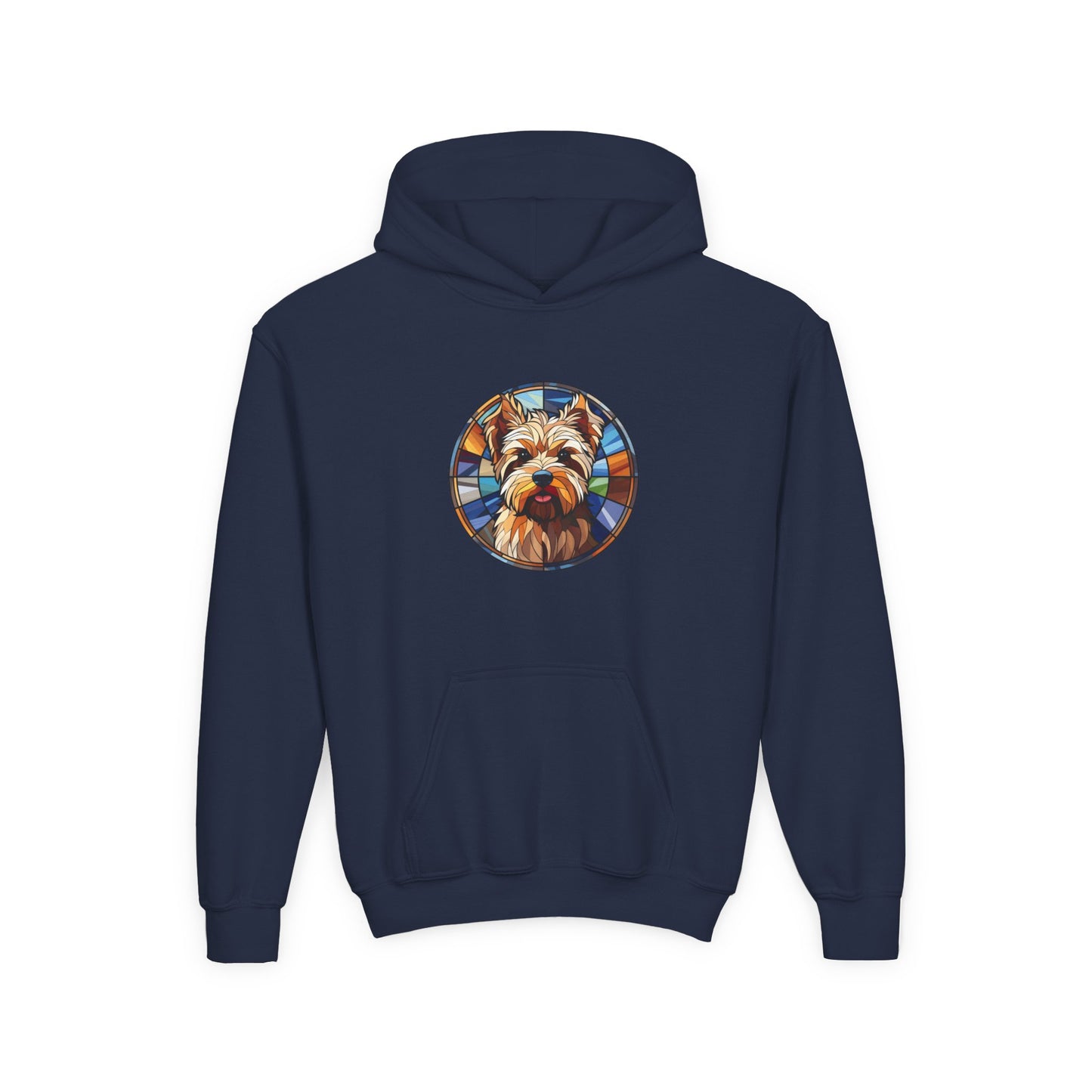 Colorful Dog Portrait Youth Hoodie, Personalized Gifts, Pet Lover Apparel, Cozy Sweatshirt, Unique Dog Gifts