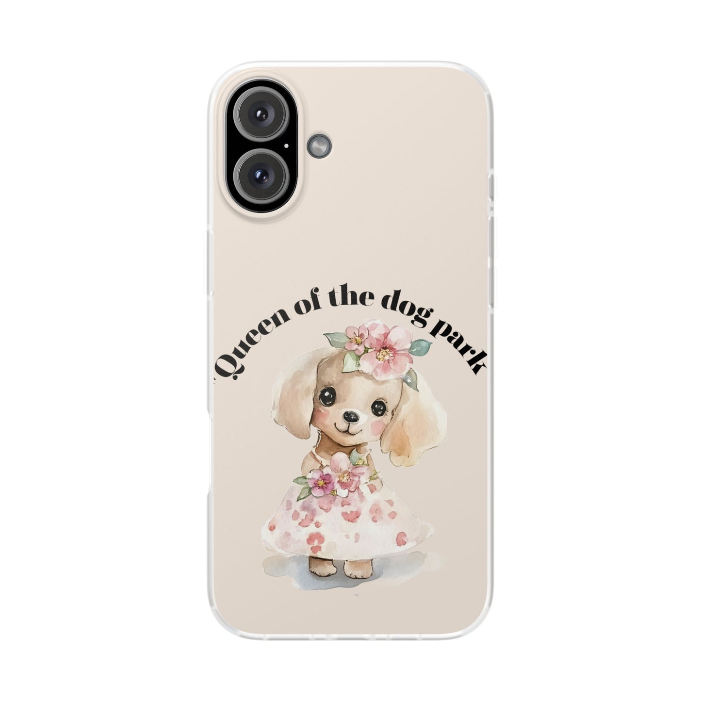 Cute Dog Park Flexi Case - 'Queen of the Dog Park', Protective Phone Cover for Dog Lovers, Pet Gift, Dog Mom Accessory, Custom Phone Case
