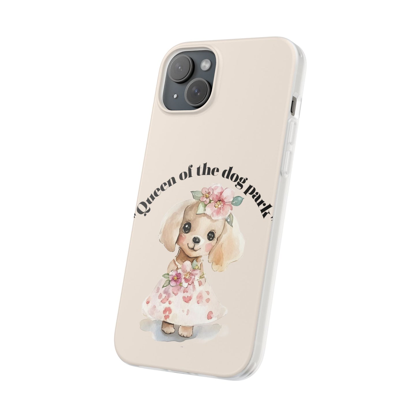 Cute Dog Park Flexi Case - 'Queen of the Dog Park', Protective Phone Cover for Dog Lovers, Pet Gift, Dog Mom Accessory, Custom Phone Case