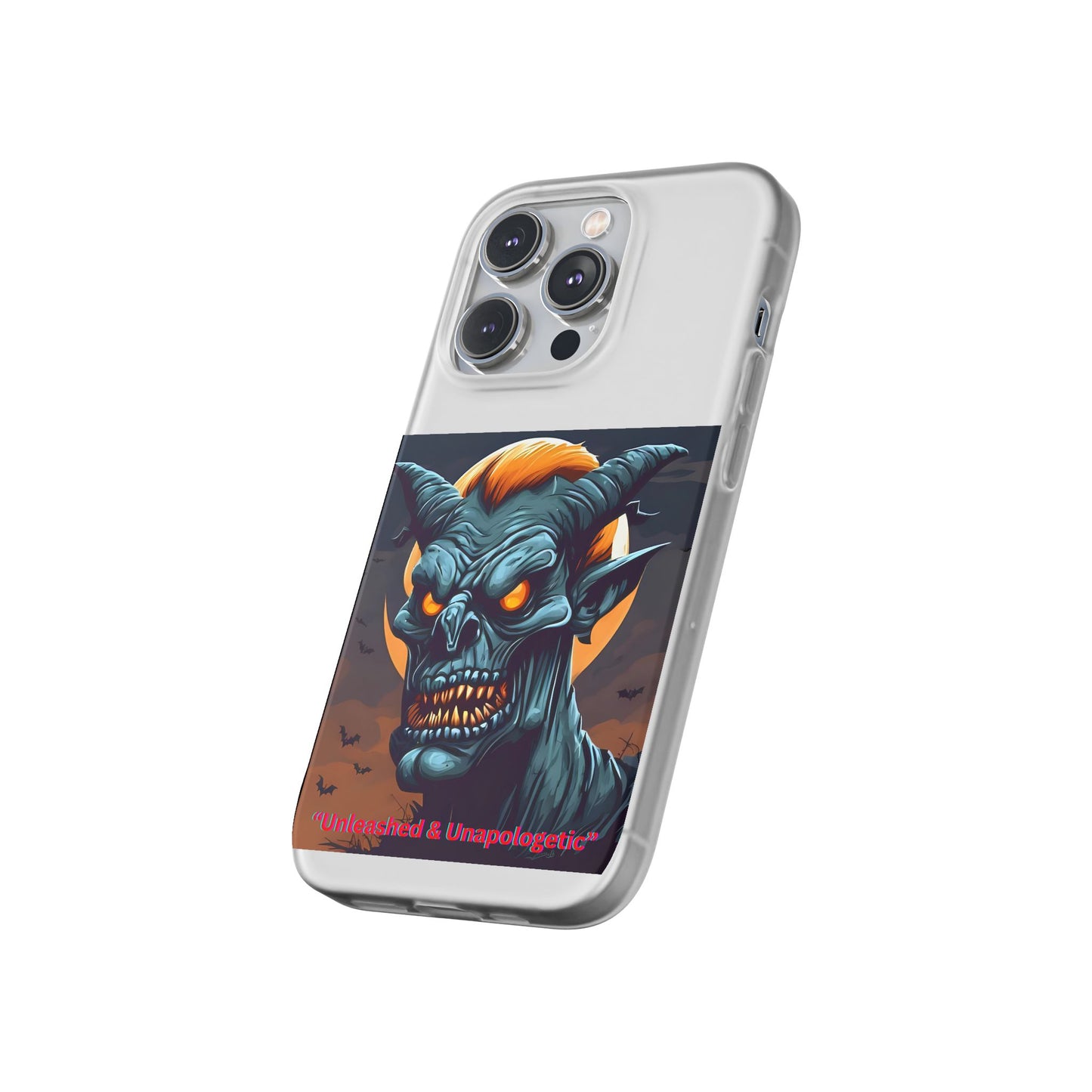 Scary Demon Art Flexi Case, Phone Cover for Halloween, Gift for Horror Lovers, Unapologetic Design, Trendy Cell Phone Protector