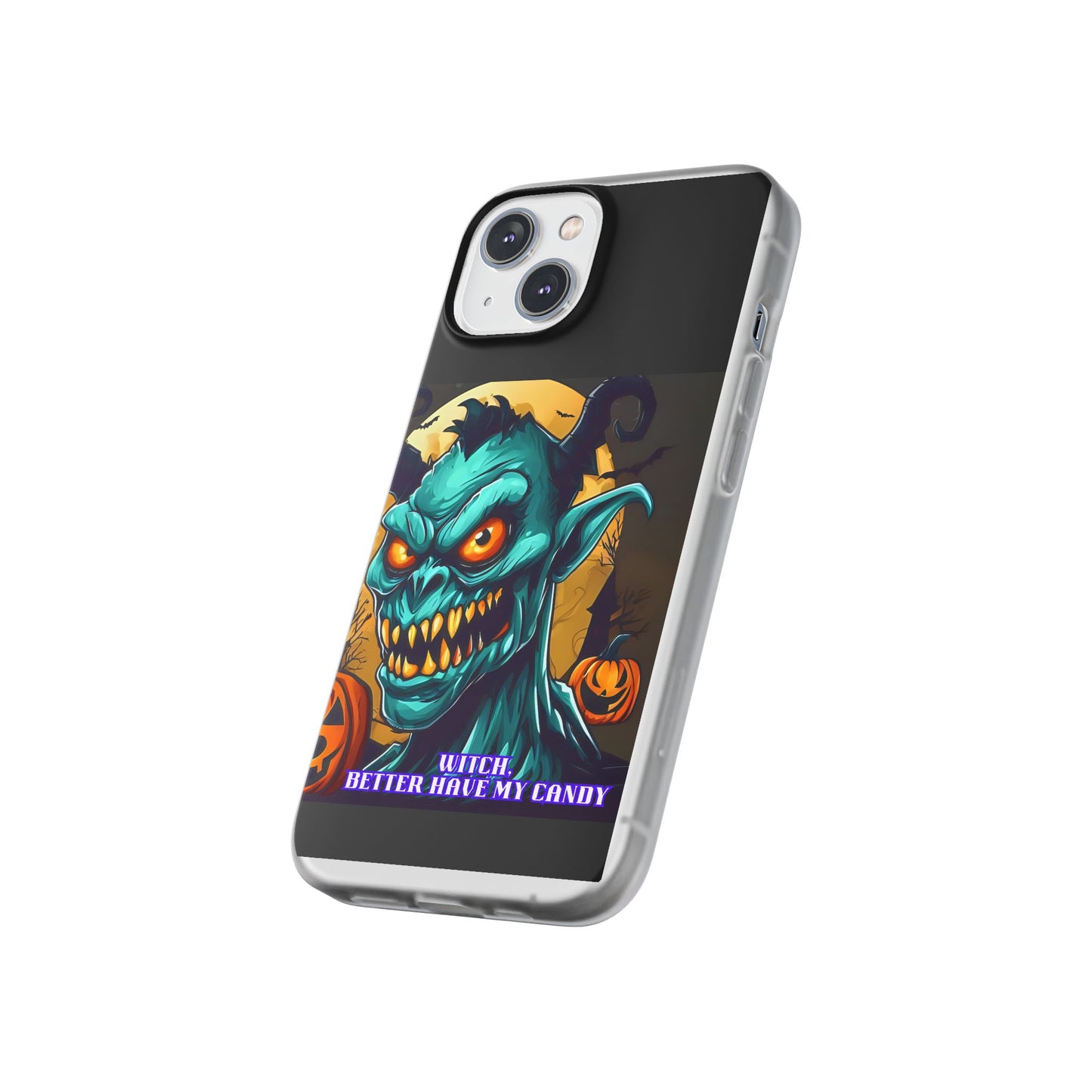 Halloween Monster Flexi Case - Fun Phone Cover, Witch Candy Design, Halloween Gift, Spooky Phone Accessory, Cute Monster Case