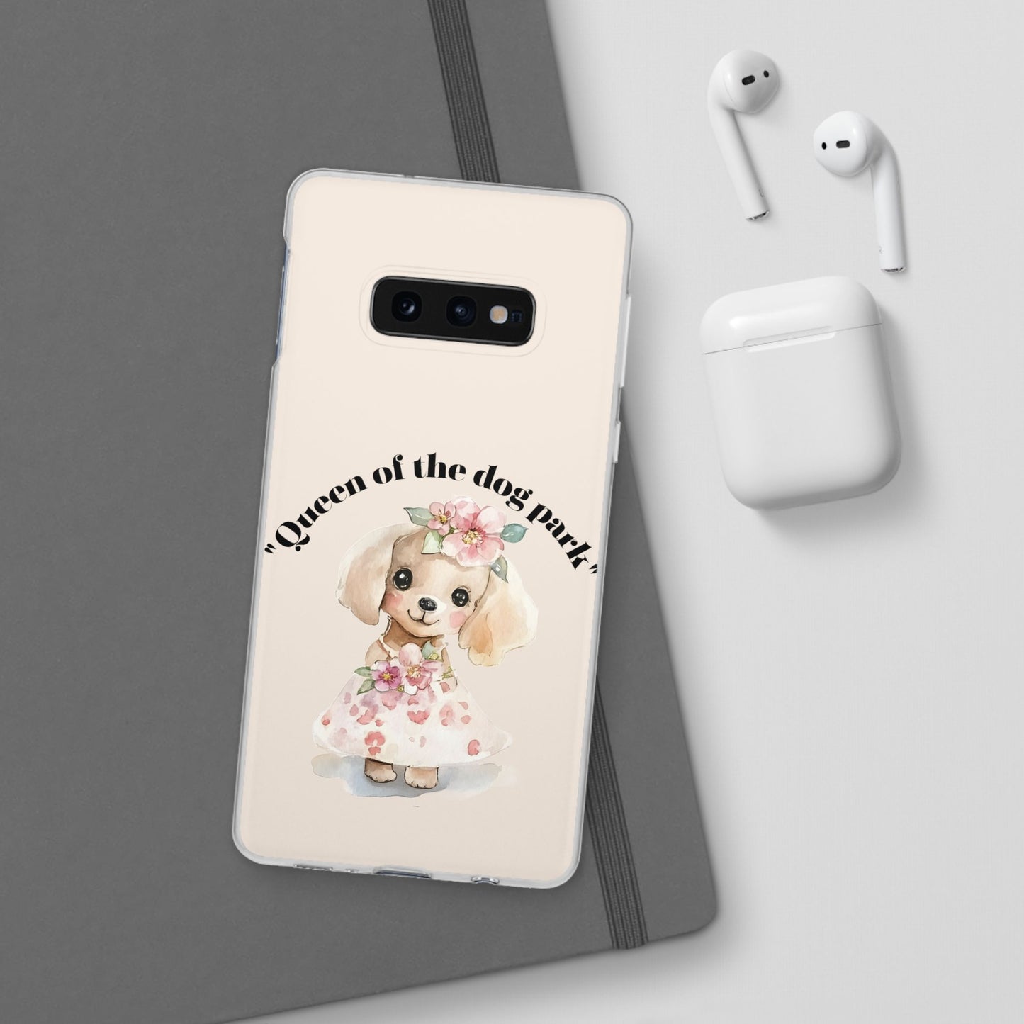 Cute Dog Park Flexi Case - 'Queen of the Dog Park', Protective Phone Cover for Dog Lovers, Pet Gift, Dog Mom Accessory, Custom Phone Case