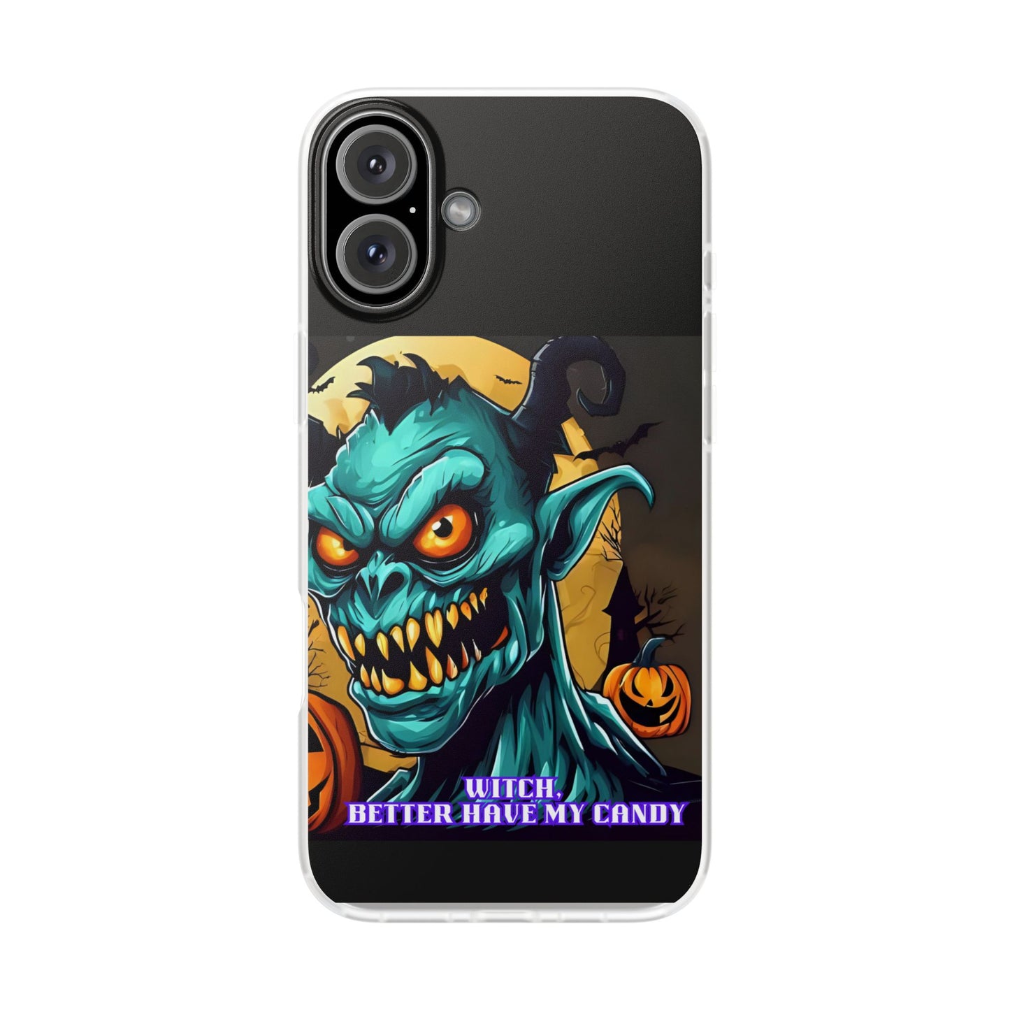 Halloween Monster Flexi Case - Fun Phone Cover, Witch Candy Design, Halloween Gift, Spooky Phone Accessory, Cute Monster Case