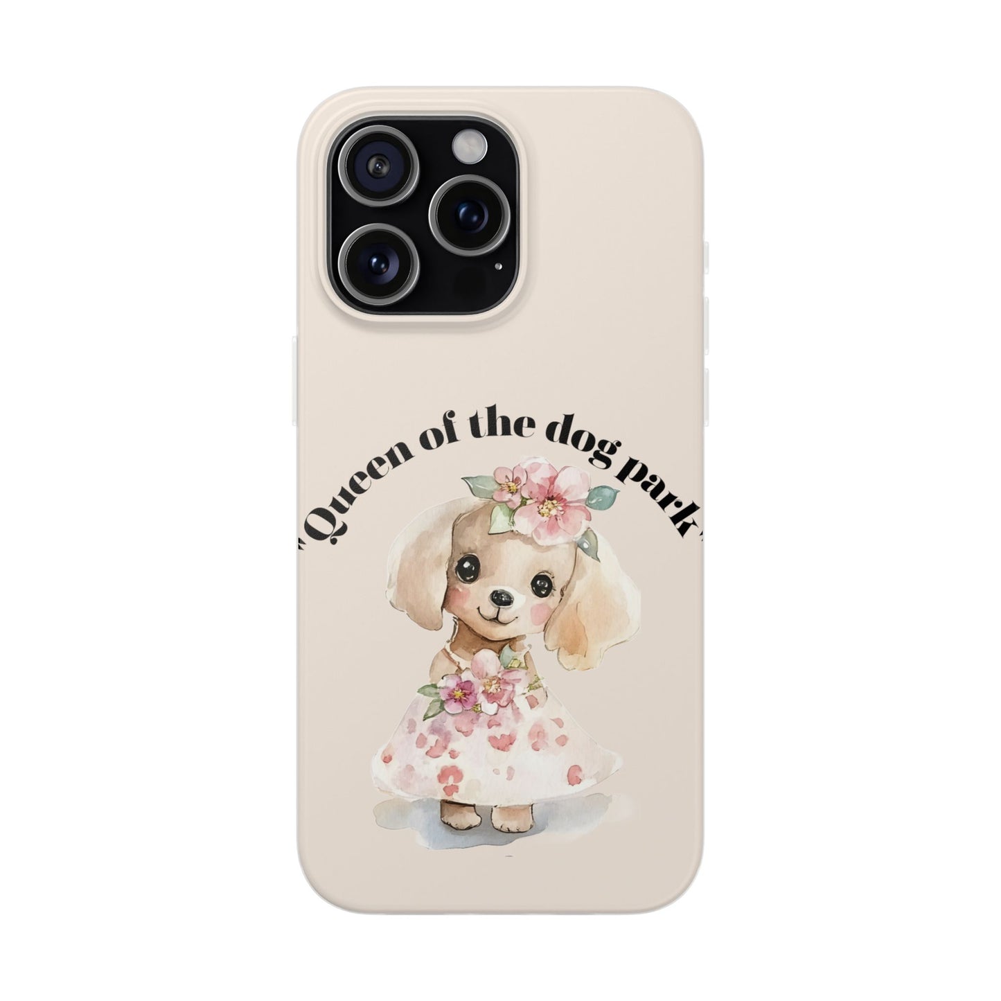 Cute Dog Park Flexi Case - 'Queen of the Dog Park', Protective Phone Cover for Dog Lovers, Pet Gift, Dog Mom Accessory, Custom Phone Case