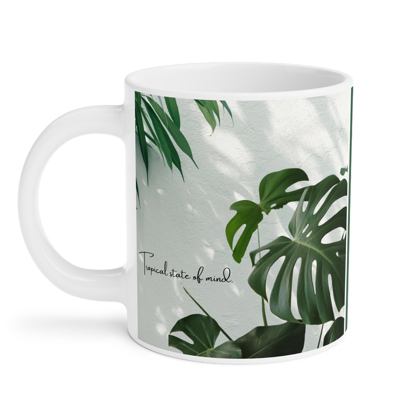 Tropical Leaves Ceramic Mug Housewarming Gift Coffee Lover Cup Gift for Plant Lover Greenery Decor Eco-Friendly Calming Green Plants