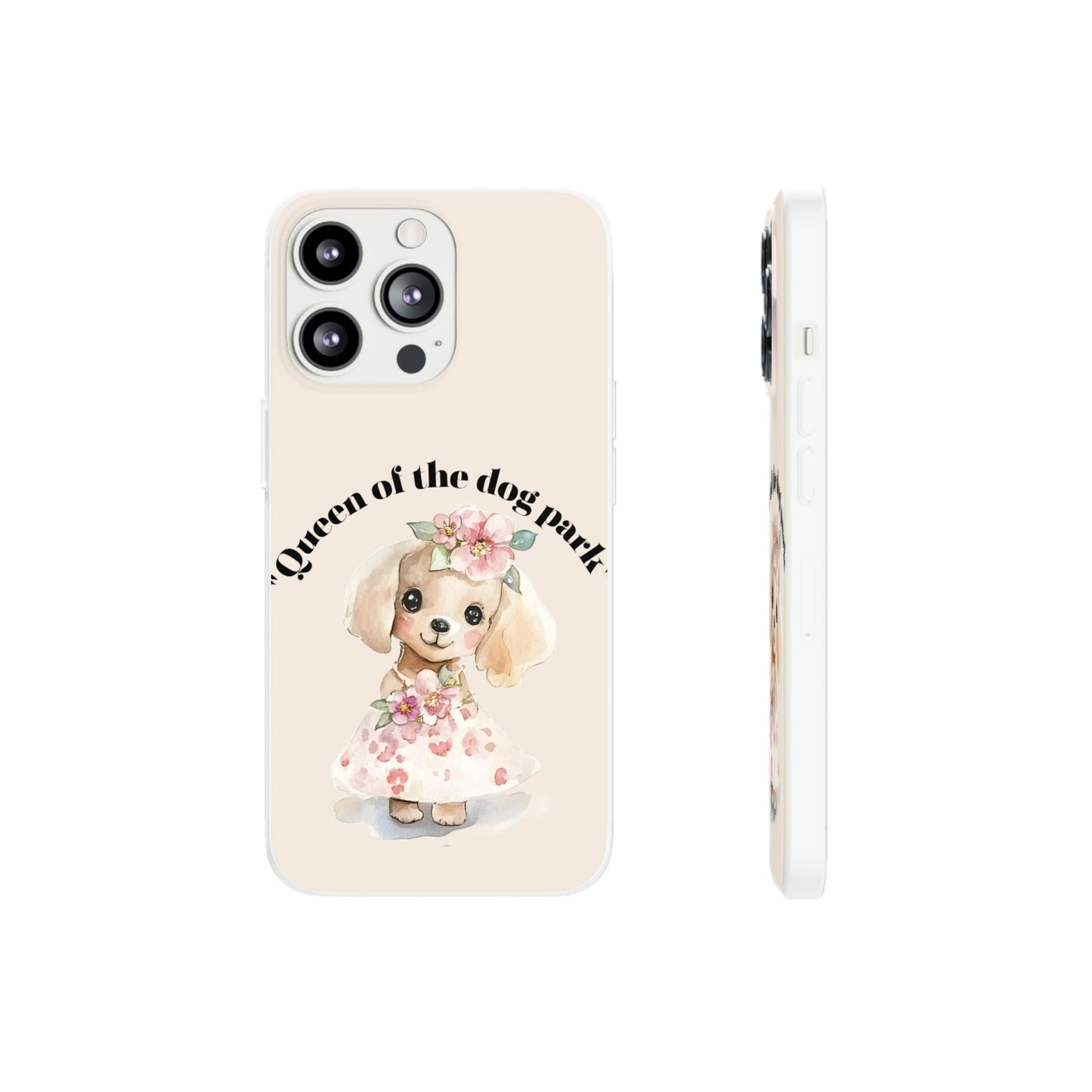 Cute Dog Park Flexi Case - 'Queen of the Dog Park', Protective Phone Cover for Dog Lovers, Pet Gift, Dog Mom Accessory, Custom Phone Case