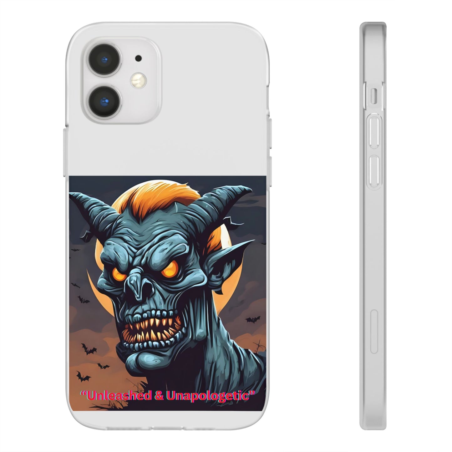 Scary Demon Art Flexi Case, Phone Cover for Halloween, Gift for Horror Lovers, Unapologetic Design, Trendy Cell Phone Protector
