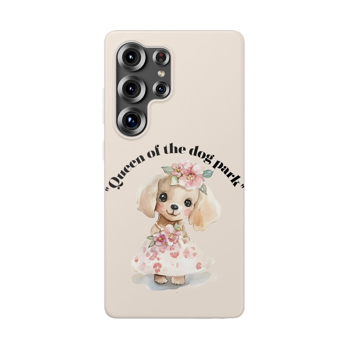 Cute Dog Park Flexi Case - 'Queen of the Dog Park', Protective Phone Cover for Dog Lovers, Pet Gift, Dog Mom Accessory, Custom Phone Case
