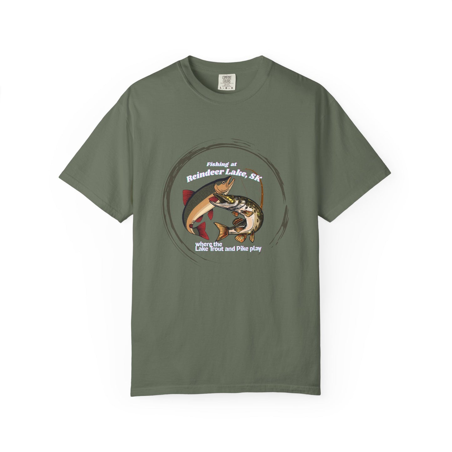 Reindeer Lake Fishing Adventure T-Shirt, Lake Trout and Pike Casual Wear, Outdoor Enthusiast Gift, Fishing Lover Apparel, Printed in Canada
