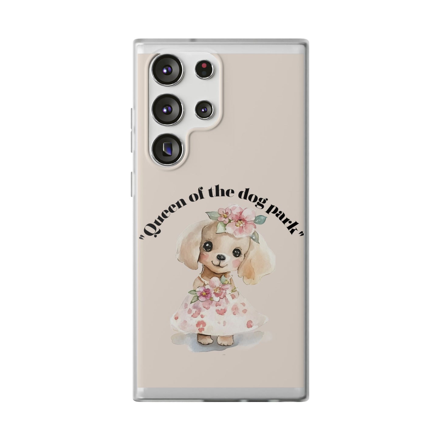 Cute Dog Park Flexi Case - 'Queen of the Dog Park', Protective Phone Cover for Dog Lovers, Pet Gift, Dog Mom Accessory, Custom Phone Case