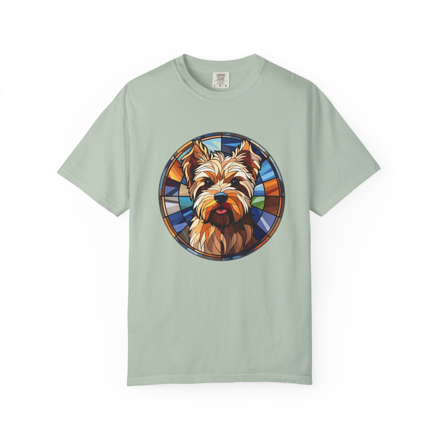 Dog Lover's Stained Glass T-Shirt, Unisex Terrier Tee, Animal Art Shirt, Gift for Dog Owners, Casual Wear, Biewer Terrier