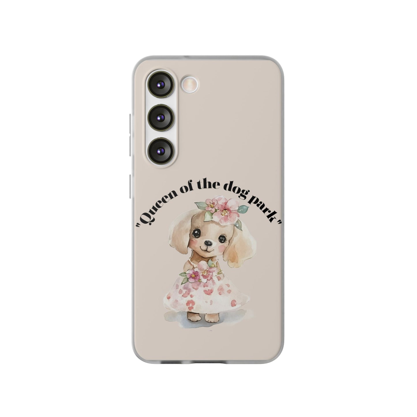 Cute Dog Park Flexi Case - 'Queen of the Dog Park', Protective Phone Cover for Dog Lovers, Pet Gift, Dog Mom Accessory, Custom Phone Case