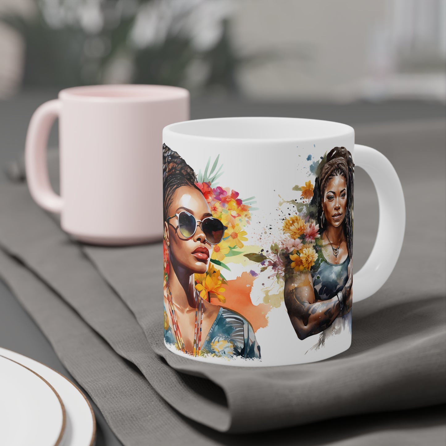 Strong Beautiful Black women, Art Ceramic Mugs | Coffee Lovers | Unique Gifts for Birthdays, Chiristmas gift idea, Home Decor. Shipped from Canada
