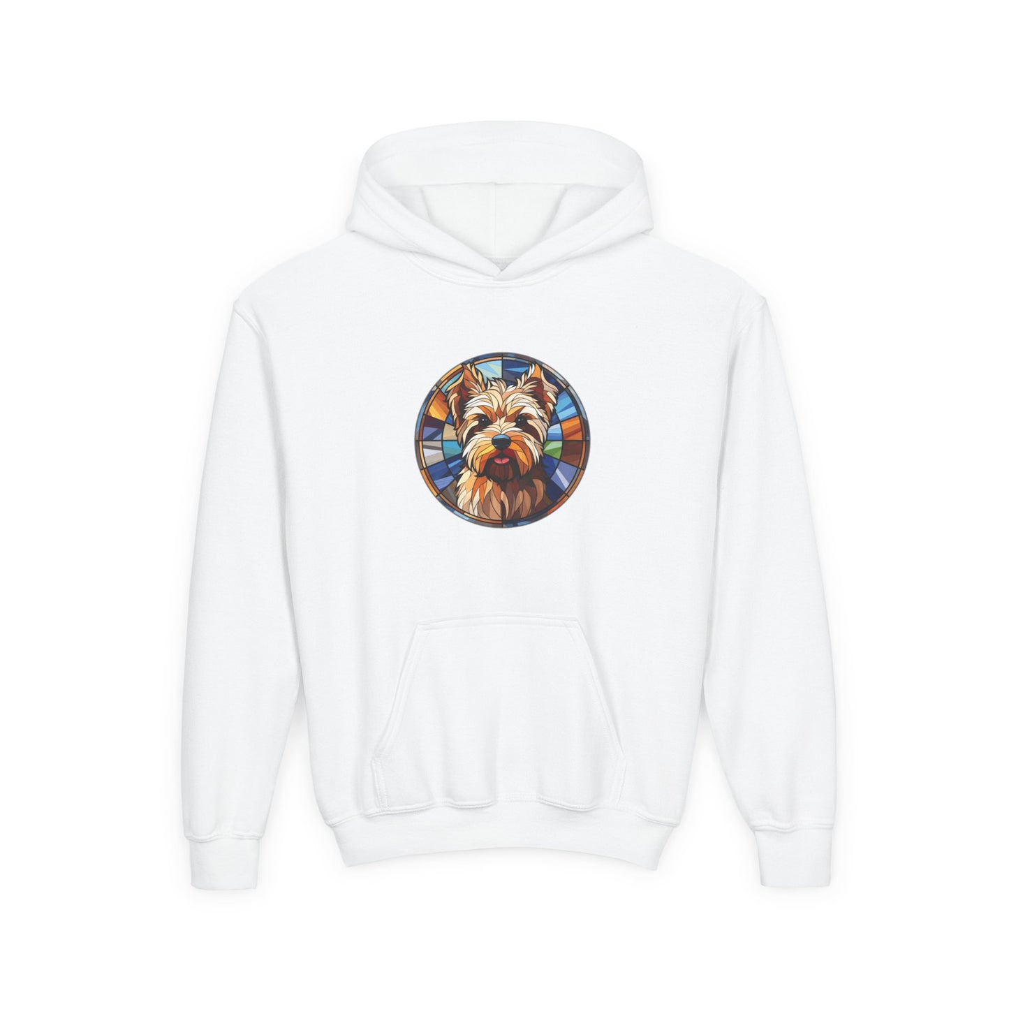 Colorful Dog Portrait Youth Hoodie, Personalized Gifts, Pet Lover Apparel, Cozy Sweatshirt, Unique Dog Gifts