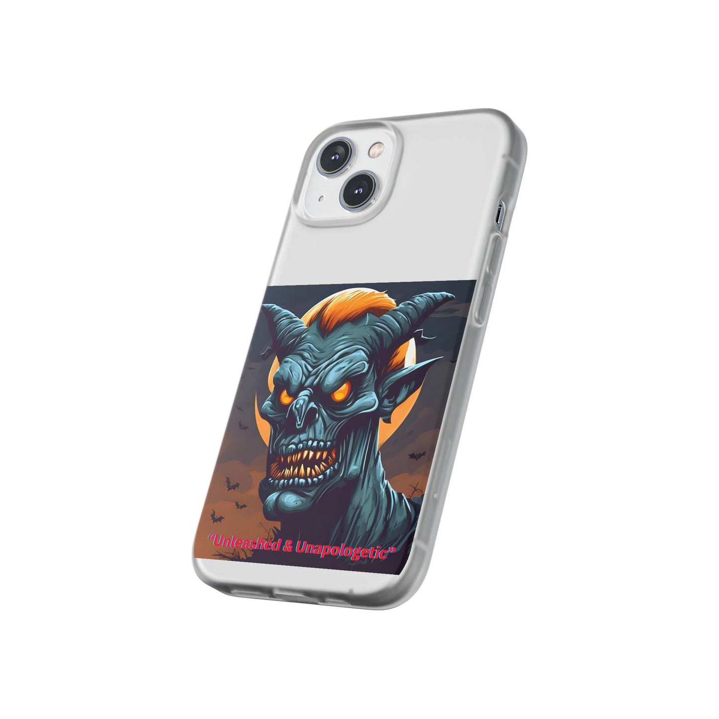 Scary Demon Art Flexi Case, Phone Cover for Halloween, Gift for Horror Lovers, Unapologetic Design, Trendy Cell Phone Protector