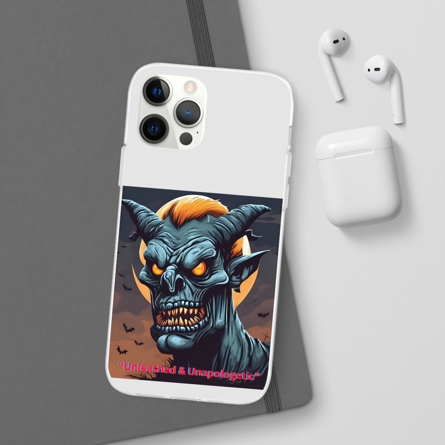 Scary Demon Art Flexi Case, Phone Cover for Halloween, Gift for Horror Lovers, Unapologetic Design, Trendy Cell Phone Protector