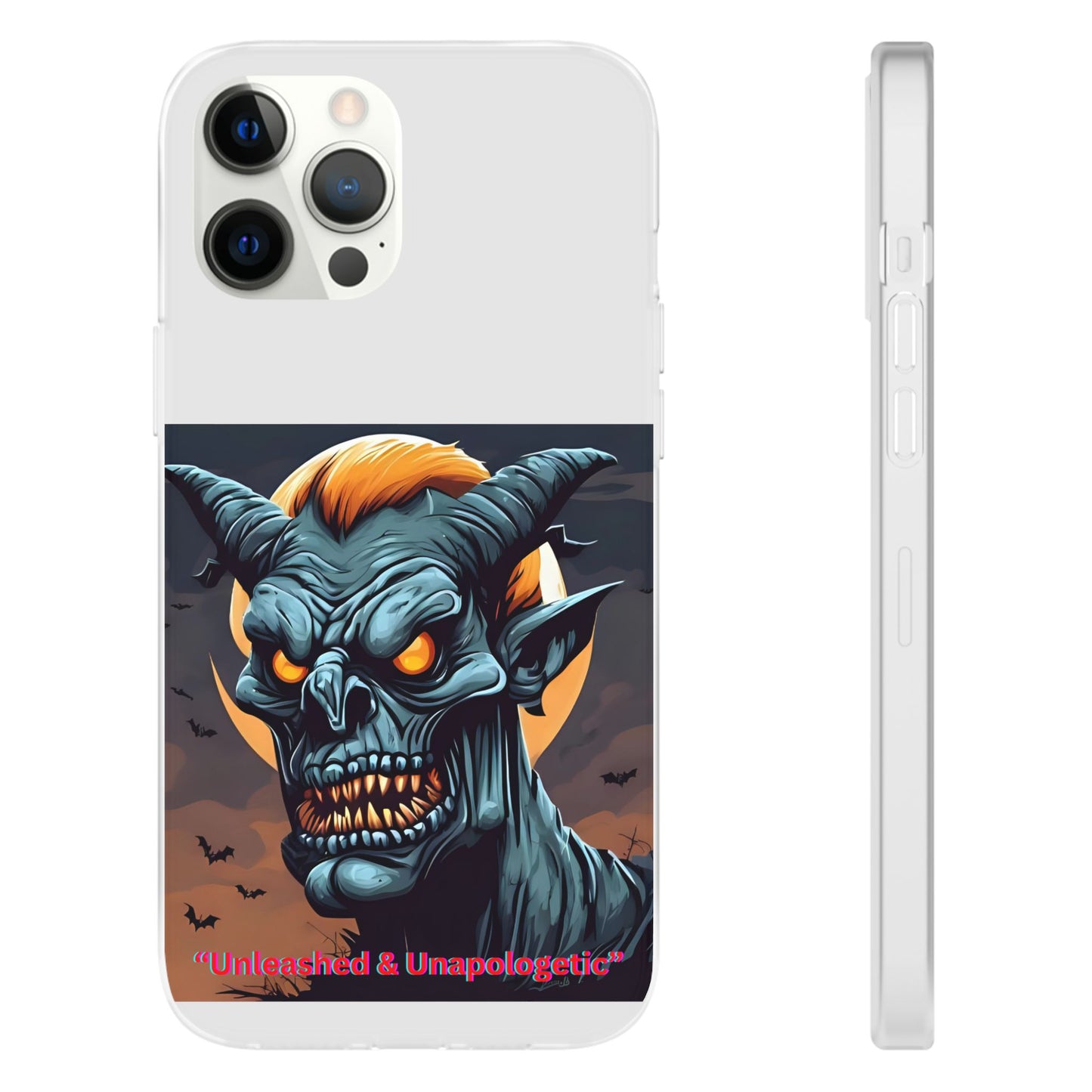 Scary Demon Art Flexi Case, Phone Cover for Halloween, Gift for Horror Lovers, Unapologetic Design, Trendy Cell Phone Protector