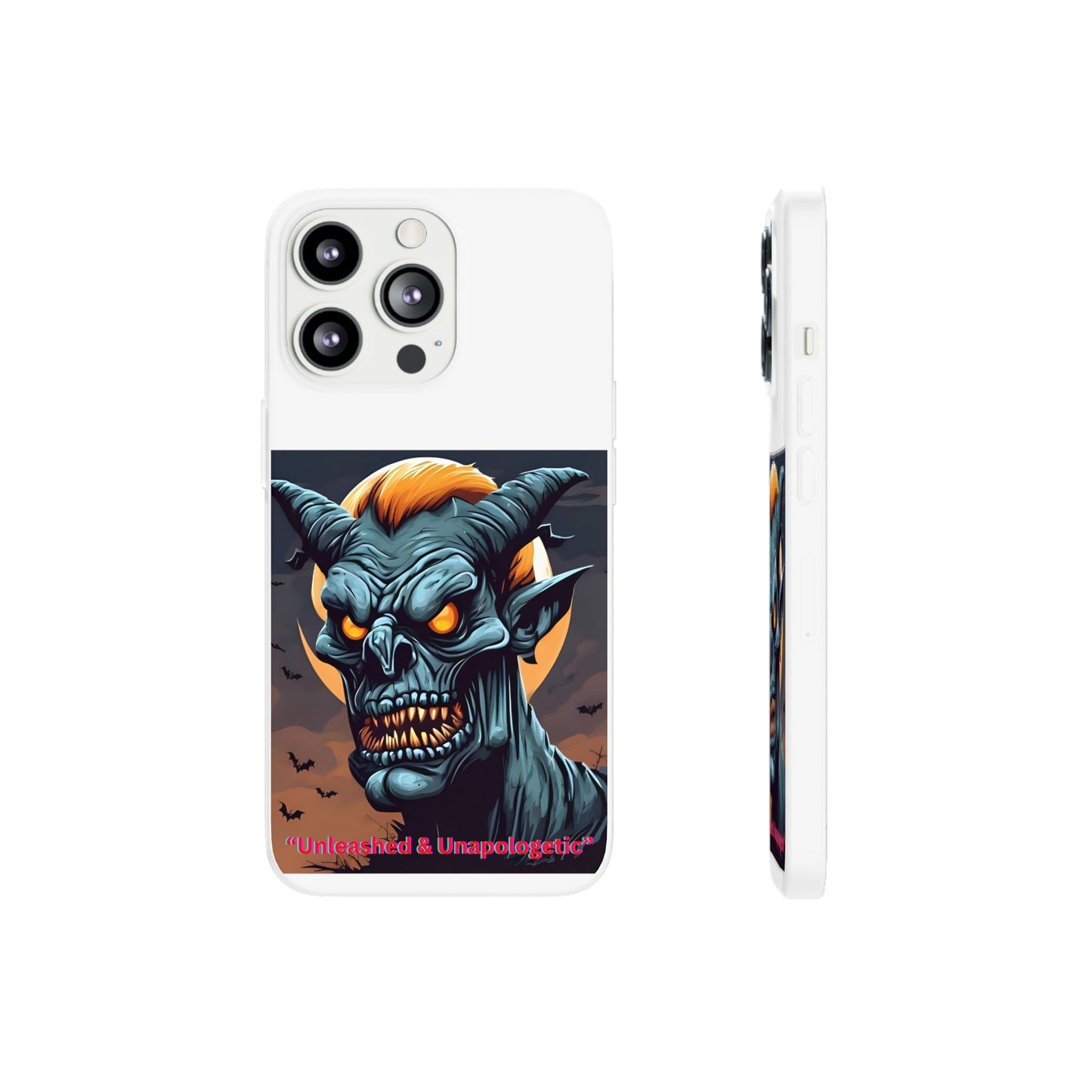 Scary Demon Art Flexi Case, Phone Cover for Halloween, Gift for Horror Lovers, Unapologetic Design, Trendy Cell Phone Protector