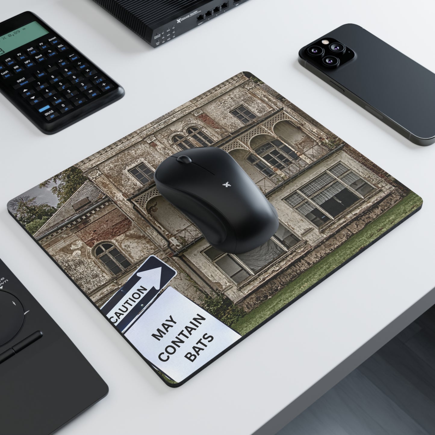 Hauntingly Fun Mouse Pad, Spooky Desk Accessory, Halloween Gift Idea, Office Decor, Geeky Gaming Mousepad, Printed & Shipped from Canada