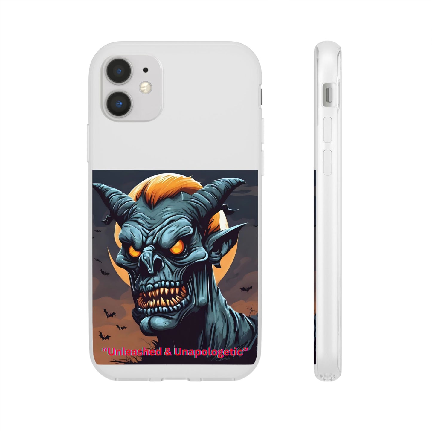 Scary Demon Art Flexi Case, Phone Cover for Halloween, Gift for Horror Lovers, Unapologetic Design, Trendy Cell Phone Protector