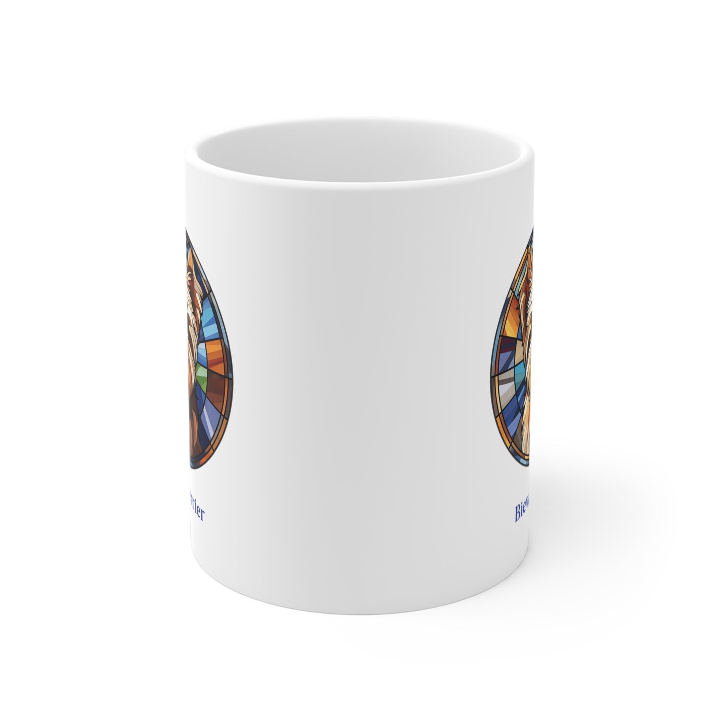 Stained Glass Terrier Mug | 11 oz. Ceramic Dog Lover Gift | Biewer Terrier Designs | Christmas Birthday Anytime Gift | Printed & Shipped from Canada