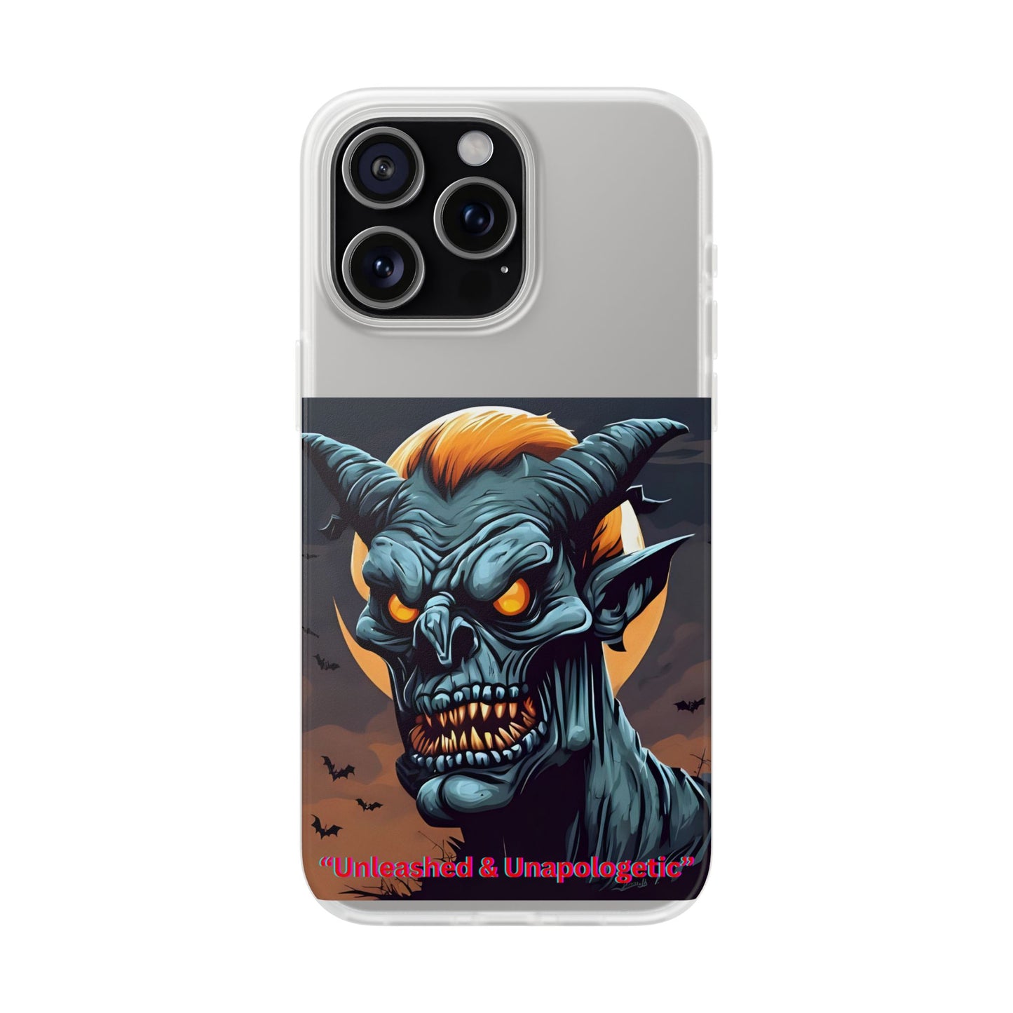 Scary Demon Art Flexi Case, Phone Cover for Halloween, Gift for Horror Lovers, Unapologetic Design, Trendy Cell Phone Protector
