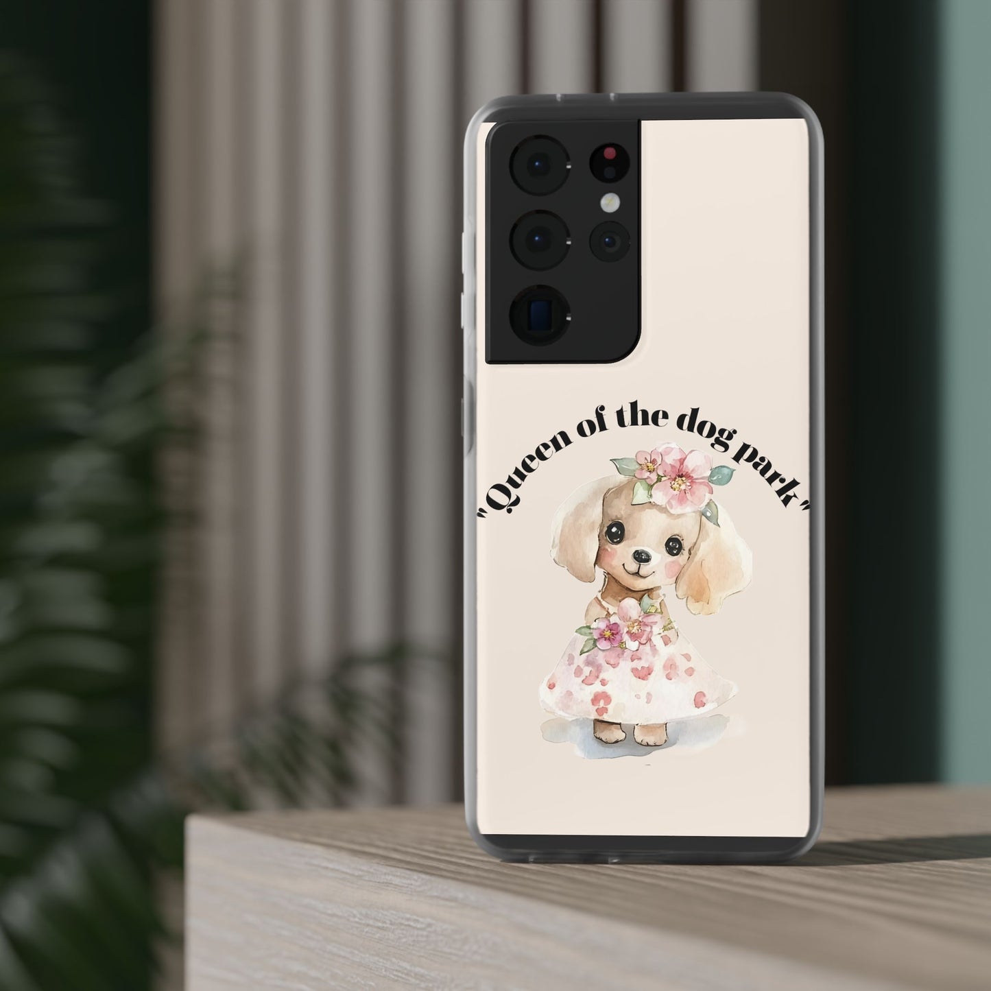 Cute Dog Park Flexi Case - 'Queen of the Dog Park', Protective Phone Cover for Dog Lovers, Pet Gift, Dog Mom Accessory, Custom Phone Case