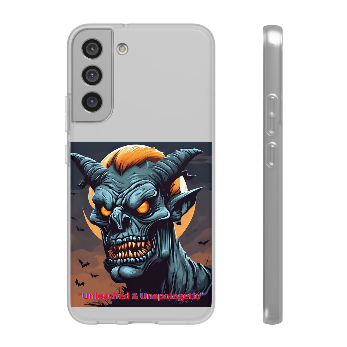 Scary Demon Art Flexi Case, Phone Cover for Halloween, Gift for Horror Lovers, Unapologetic Design, Trendy Cell Phone Protector