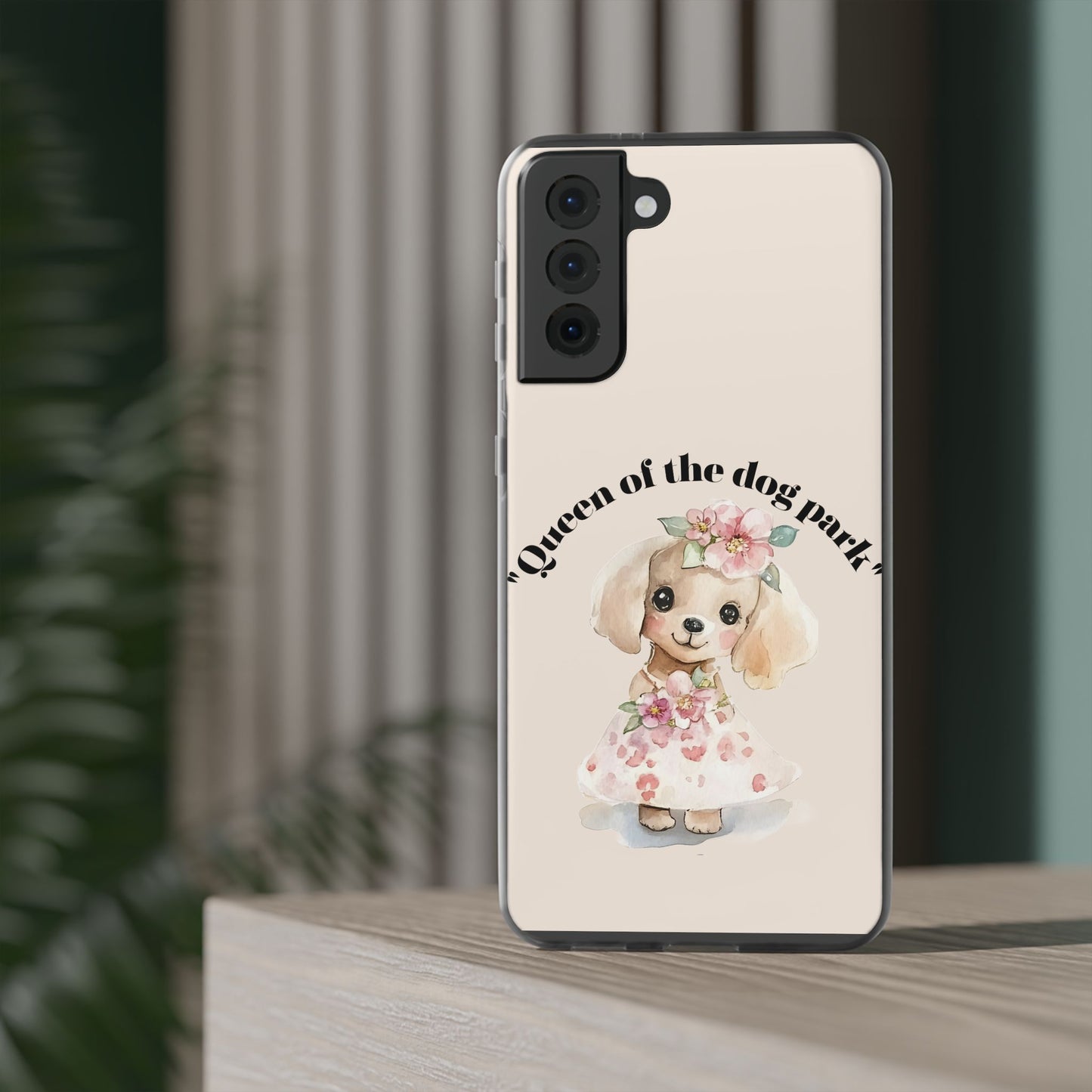Cute Dog Park Flexi Case - 'Queen of the Dog Park', Protective Phone Cover for Dog Lovers, Pet Gift, Dog Mom Accessory, Custom Phone Case