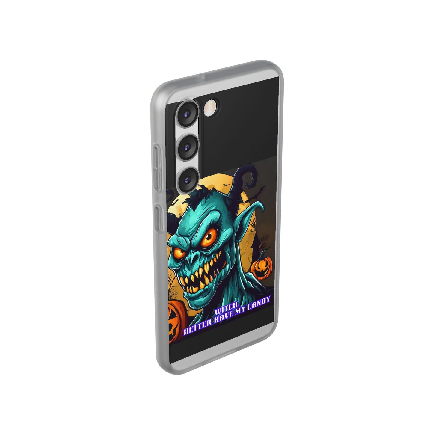 Halloween Monster Flexi Case - Fun Phone Cover, Witch Candy Design, Halloween Gift, Spooky Phone Accessory, Cute Monster Case