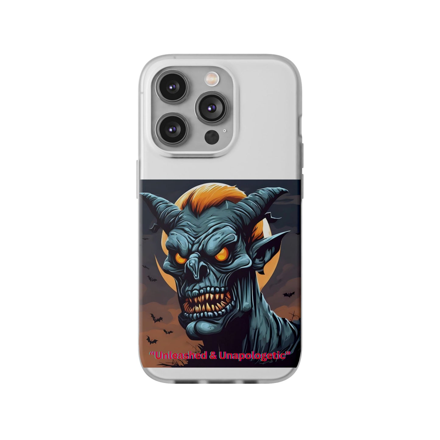 Scary Demon Art Flexi Case, Phone Cover for Halloween, Gift for Horror Lovers, Unapologetic Design, Trendy Cell Phone Protector