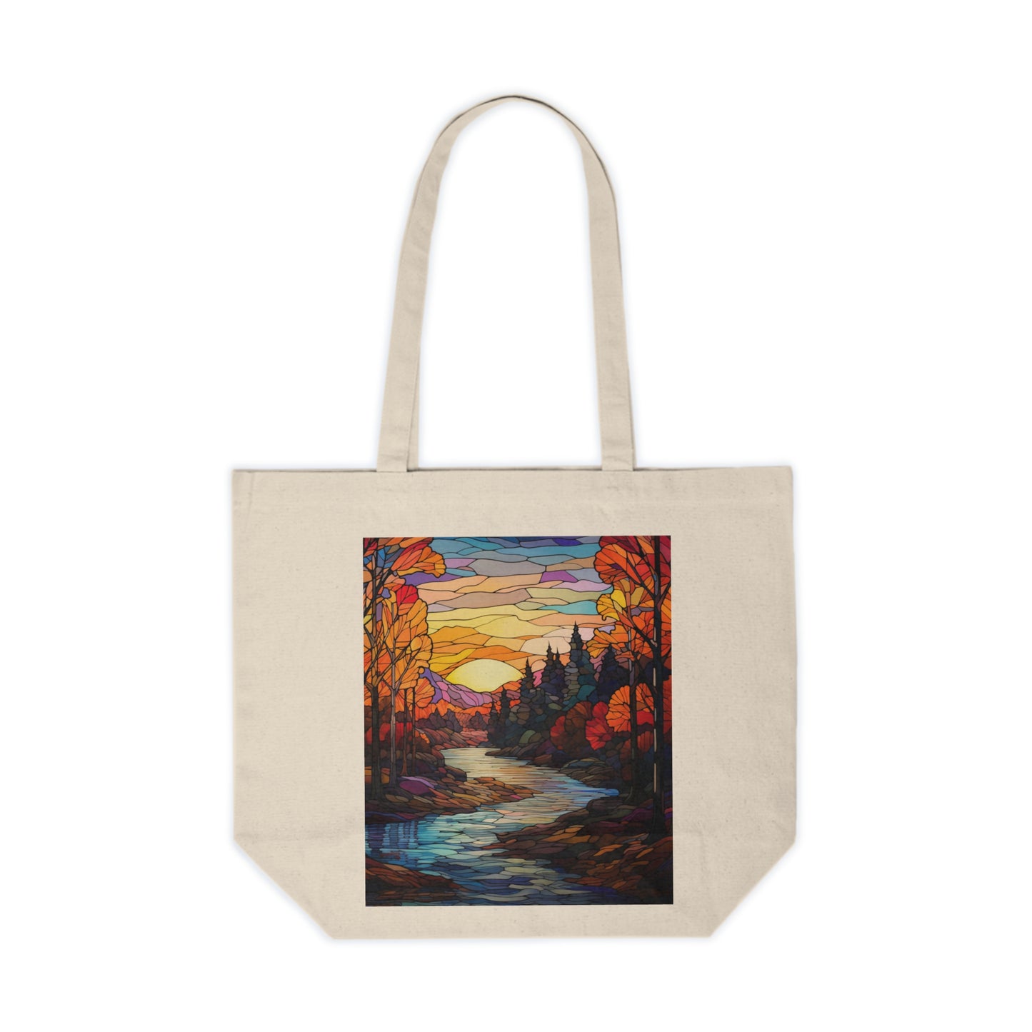 Artistic Autumn Scene Tote Bag, 100% Natural Cotton, Shipped from Canada