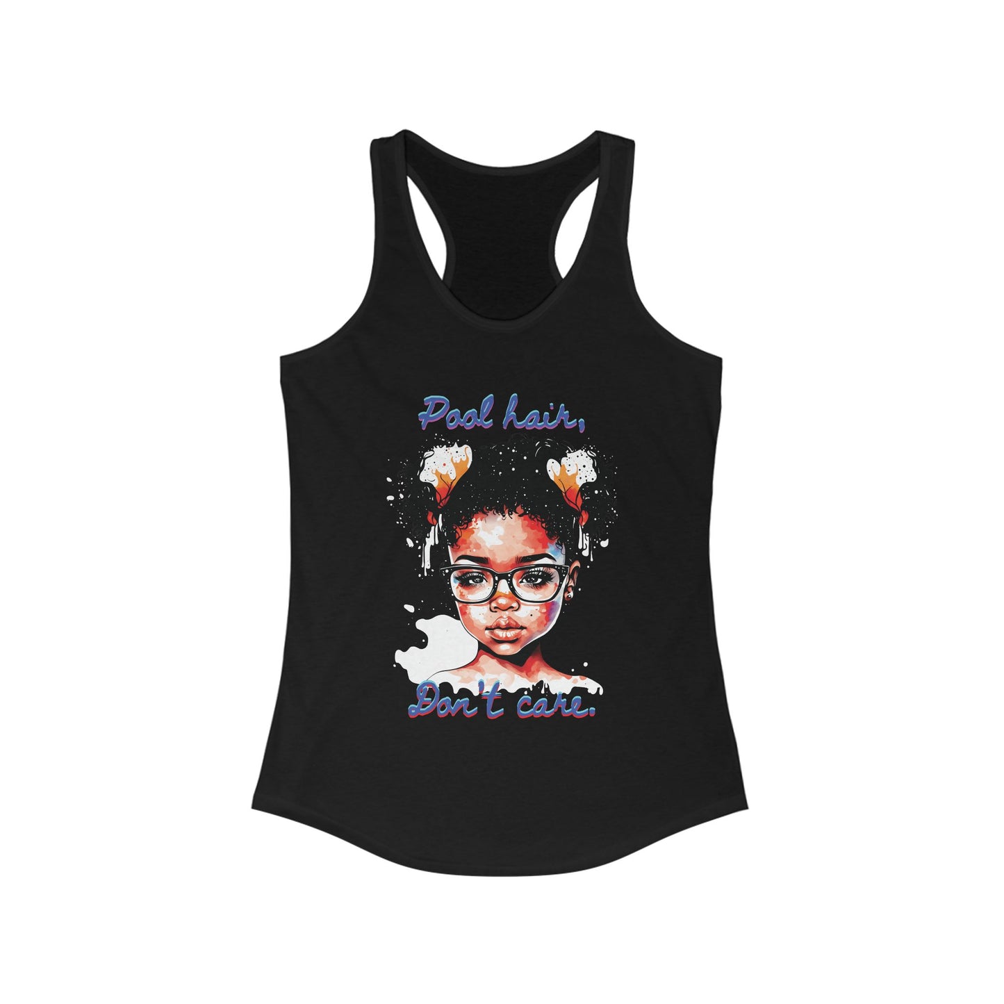 Racerback Tank Top - Pool Hair Workout Shirt, Black Girls, Tank Top, Summer Time, Heat