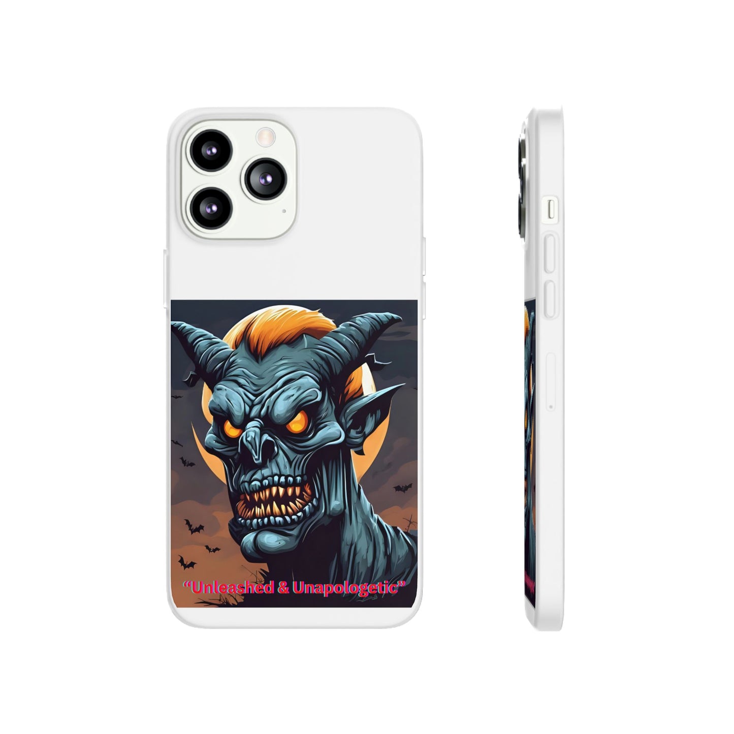 Scary Demon Art Flexi Case, Phone Cover for Halloween, Gift for Horror Lovers, Unapologetic Design, Trendy Cell Phone Protector