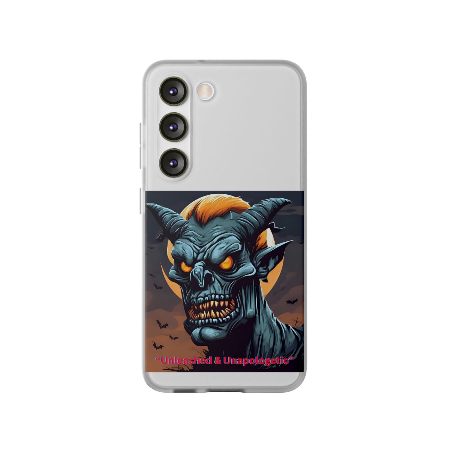 Scary Demon Art Flexi Case, Phone Cover for Halloween, Gift for Horror Lovers, Unapologetic Design, Trendy Cell Phone Protector
