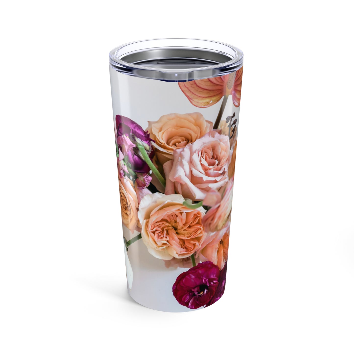 Floral Tumbler 20oz - Stylish Travel Mug, Perfect Gift for Flower Lovers, Mom's Day, Birthdays, Summer Picnics, or Bridal Showers